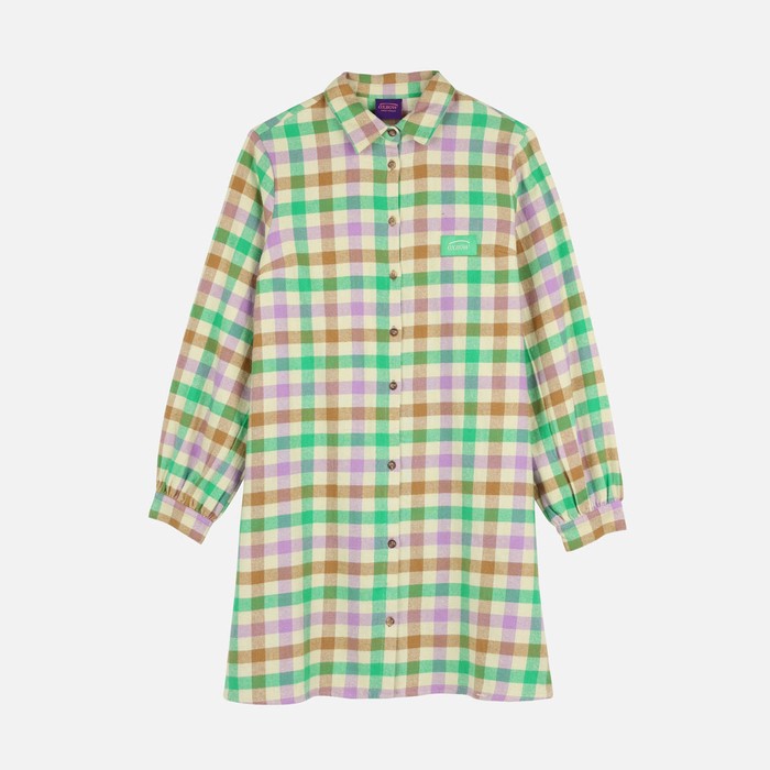 Oxbow Long-sleeved cotton flannel shirt dress. Q2DANIELA