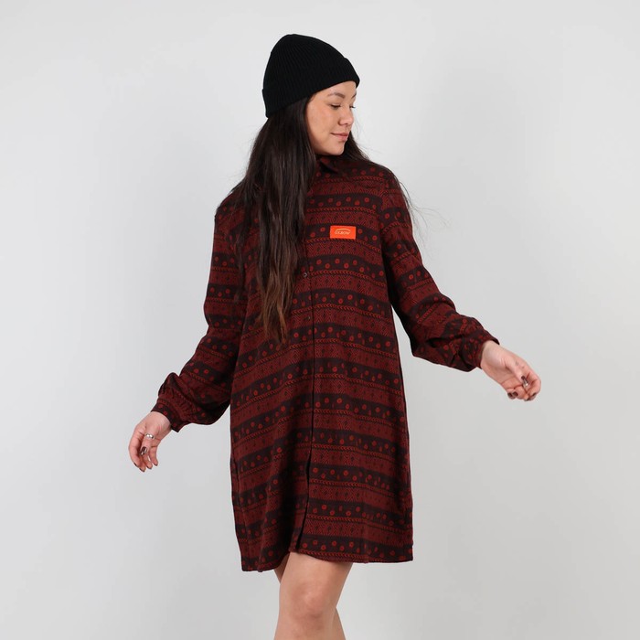 Oxbow Long-sleeved cotton dress with shirt collar. Q2DILO