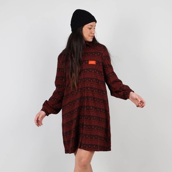Oxbow Long-sleeved cotton dress with shirt collar. Q2DILO