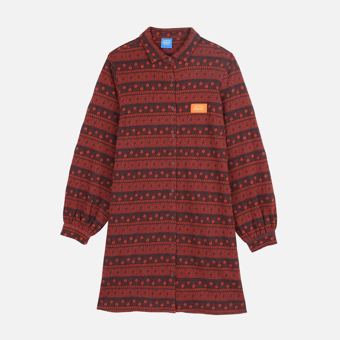 Oxbow Long-sleeved cotton dress with shirt collar. Q2DILO