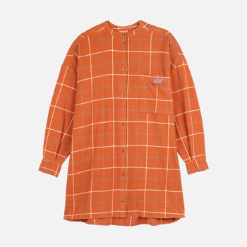 Oxbow Long-sleeved cotton mandarin collar shirt dress. Q2DANZAS