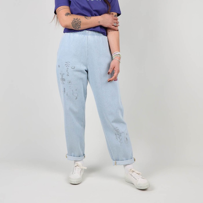 Oxbow High-waisted cotton denim jogpants. Q2RYANNIC