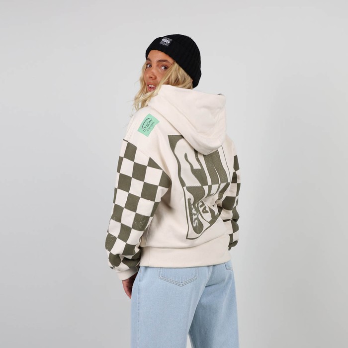 Oxbow A hoodie made in France, loose vintage fit, very heavy fleece, with an iconic retro print. Q2STUART