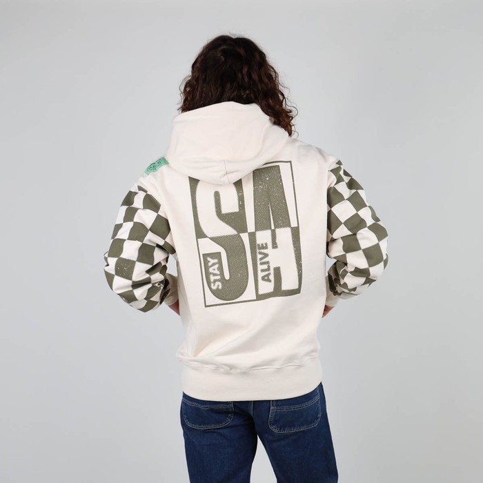 Oxbow A hoodie made in France, loose vintage fit, very heavy fleece, with an iconic retro print. Q2STUART