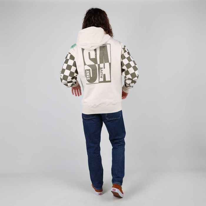 Oxbow A hoodie made in France, loose vintage fit, very heavy fleece, with an iconic retro print. Q2STUART