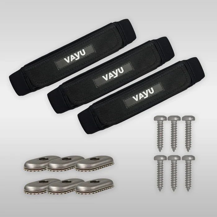 VAYU Wing Fußschlaufen Set Foilboard V2 (3 Straps + Screws + Plate)