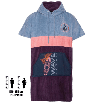Wave Hawaii Baumwolle Velour Poncho Kiholo - Größe M