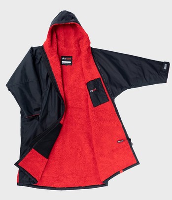 dryrobe Advance Long Sleeve Poncho Black / Red